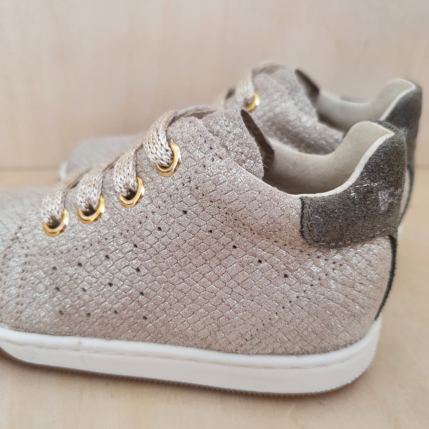 FALCOTTO - stapsneaker adam - suede lizard/platinum kaki