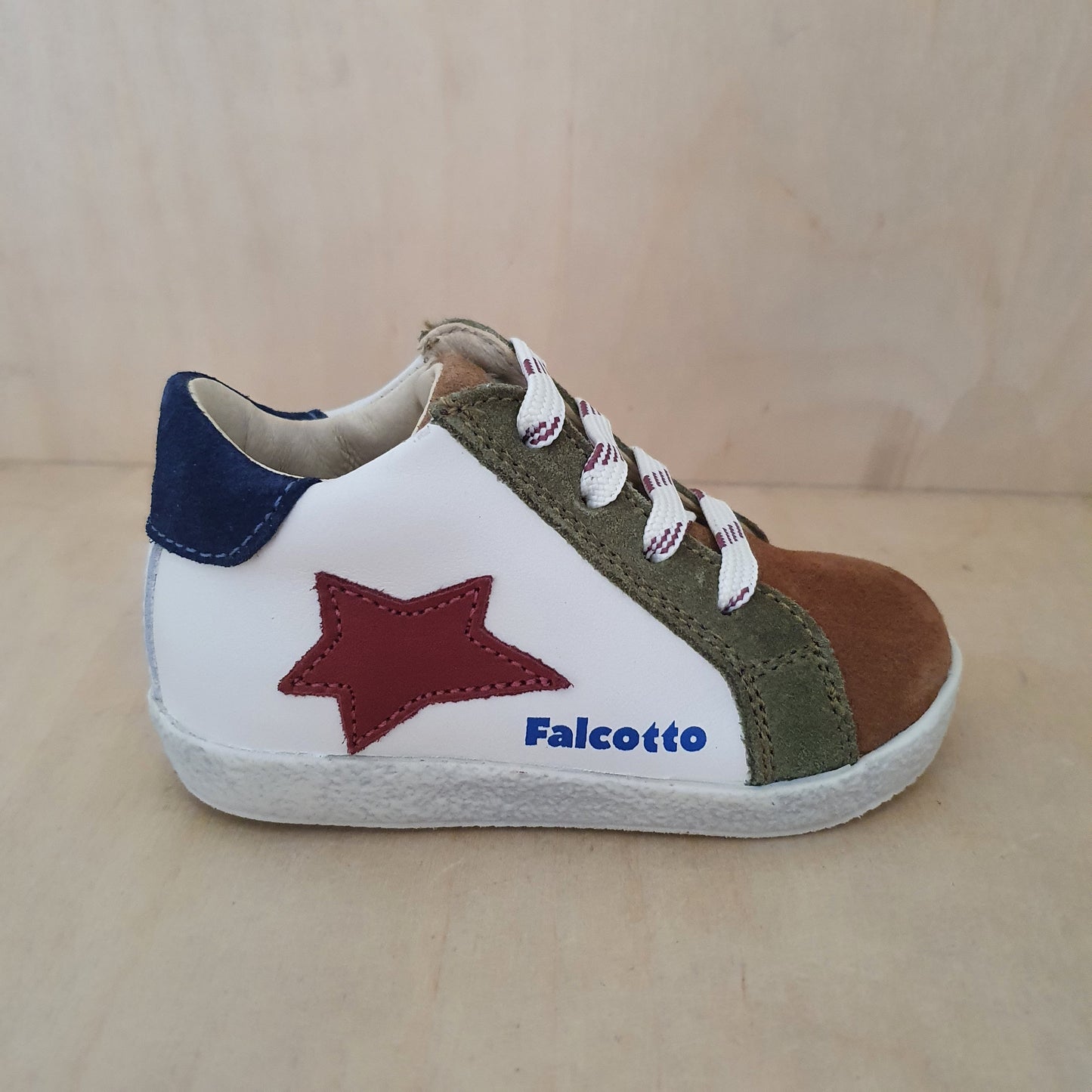 FALCOTTO - stapsneaker alnoite high - eyelets brown milk