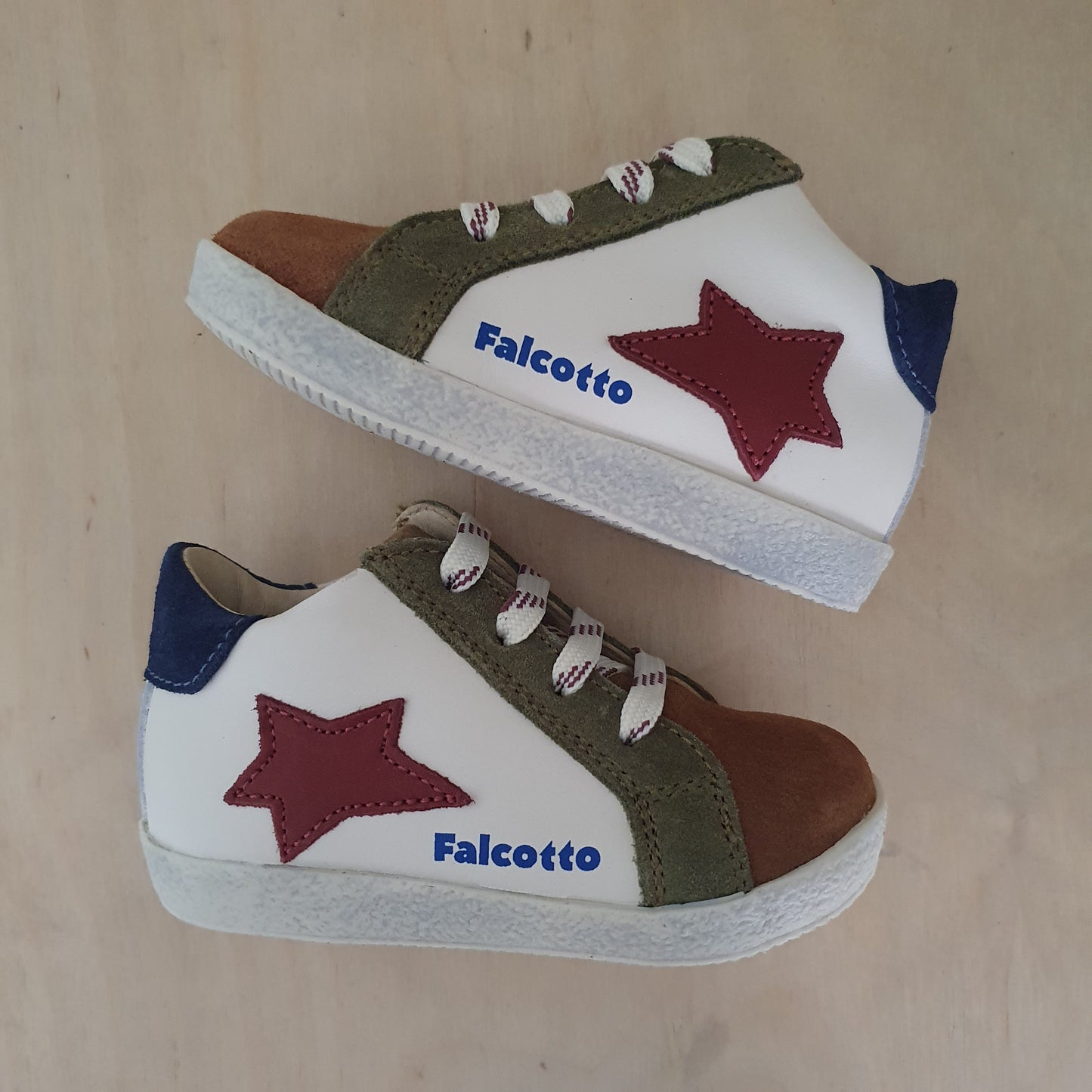 FALCOTTO - stapsneaker alnoite high - eyelets brown milk