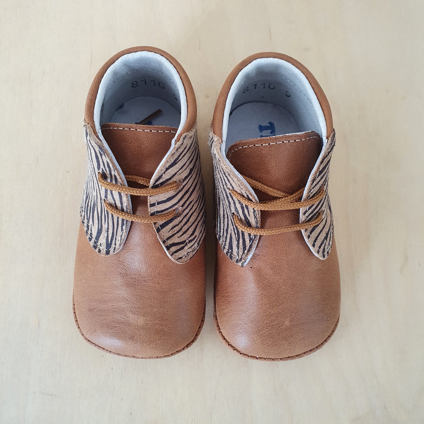 babyslofjes - zebra/cognac