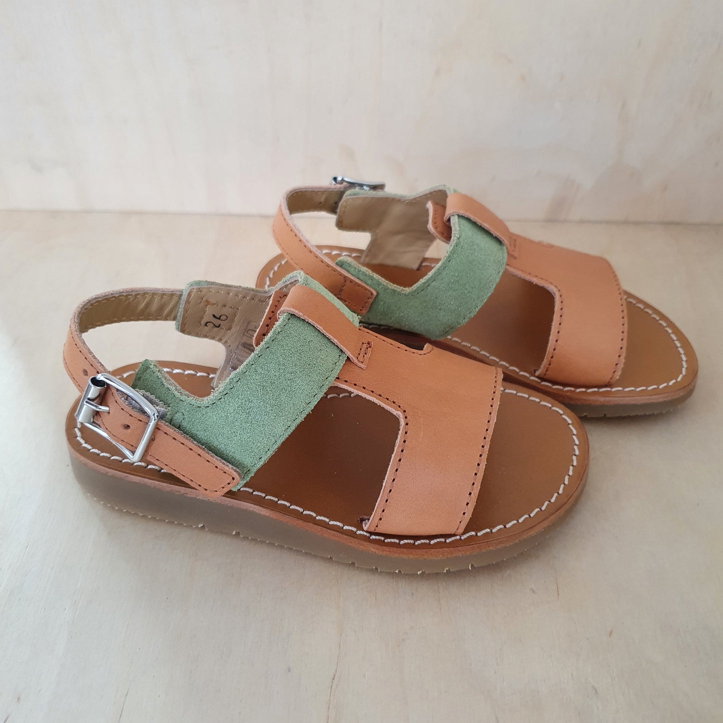 GALLUCCI - sandaal camel en verde