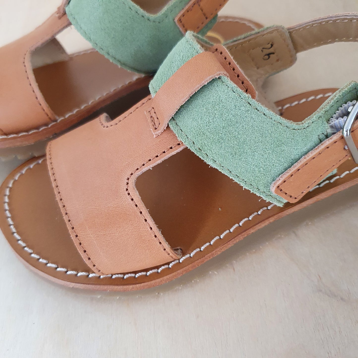 GALLUCCI - sandaal camel en verde