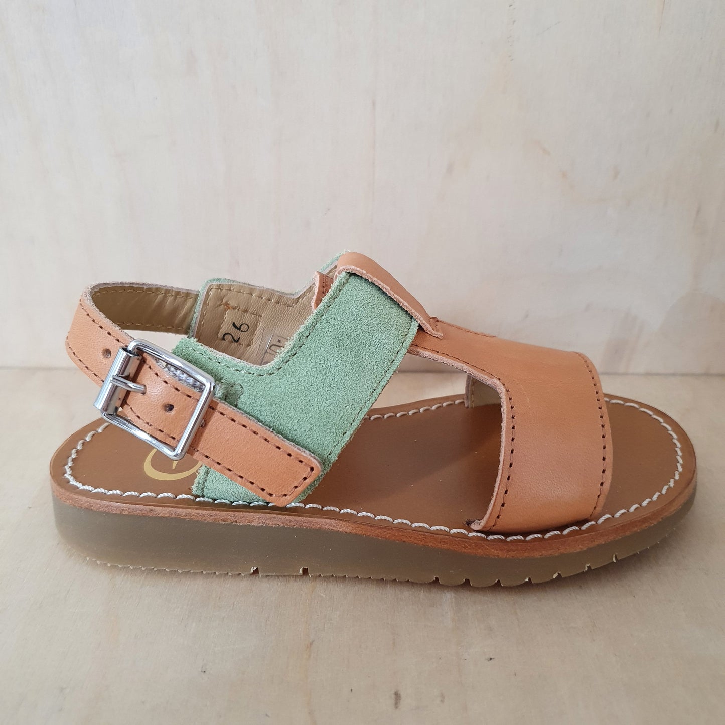 GALLUCCI - sandaal camel en verde