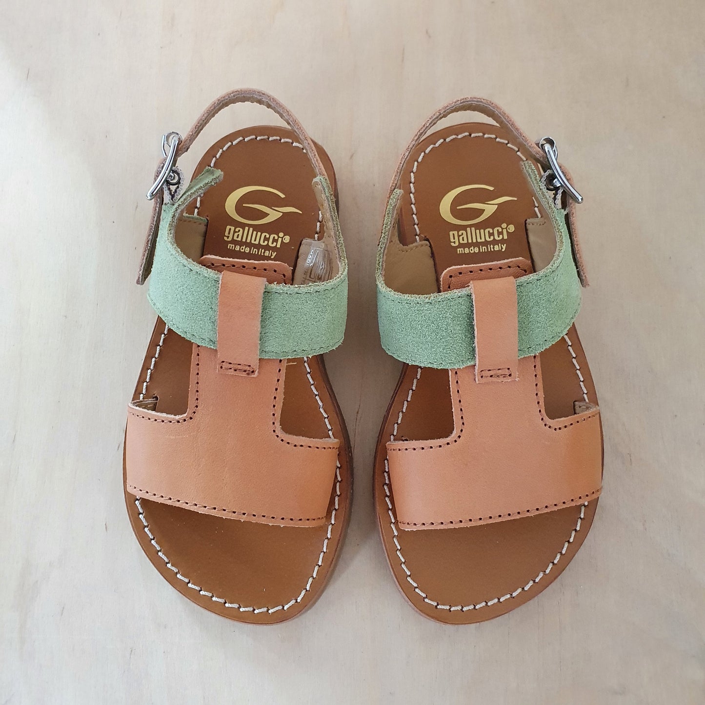 GALLUCCI - sandaal camel en verde