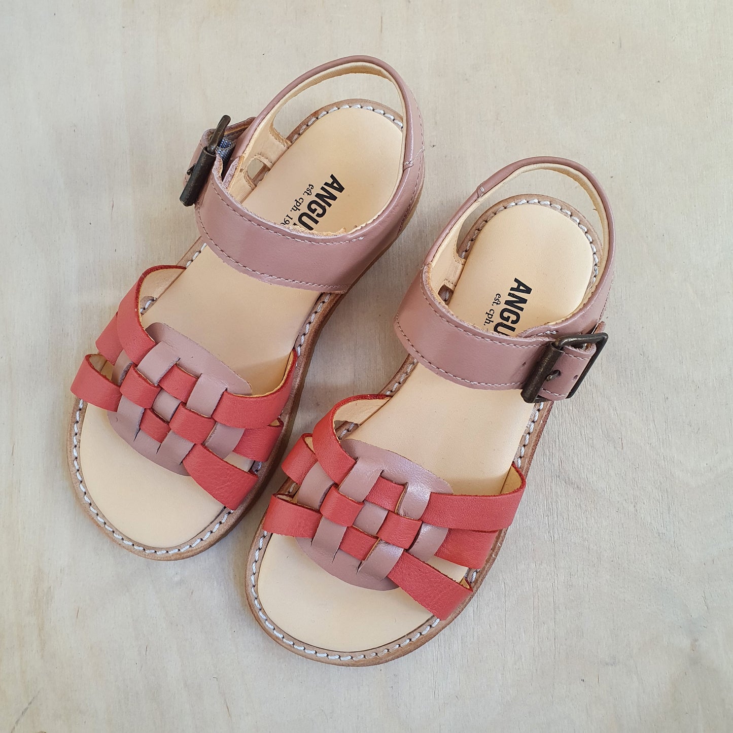 ANGULUS - sandaal met gesp - dark peach/light coral