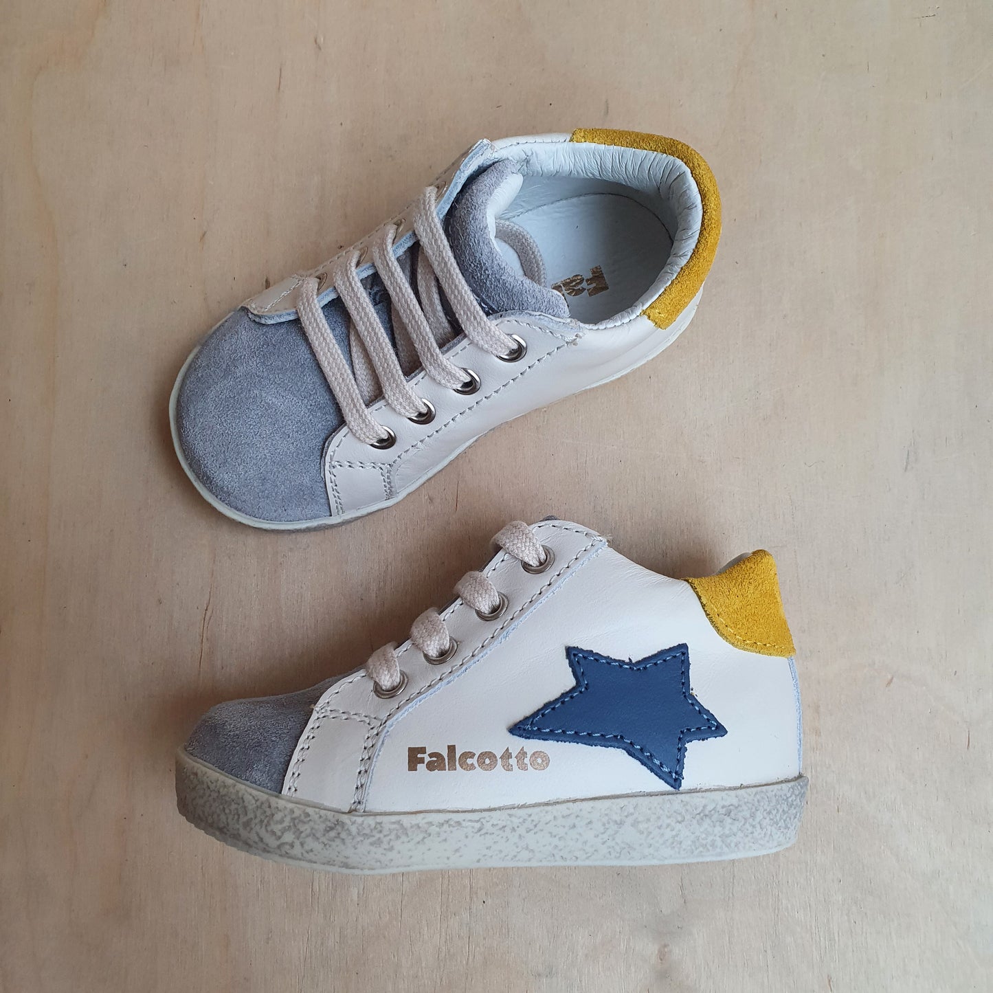 FALCOTTO - stapsneaker alnoite - grey milk yellow