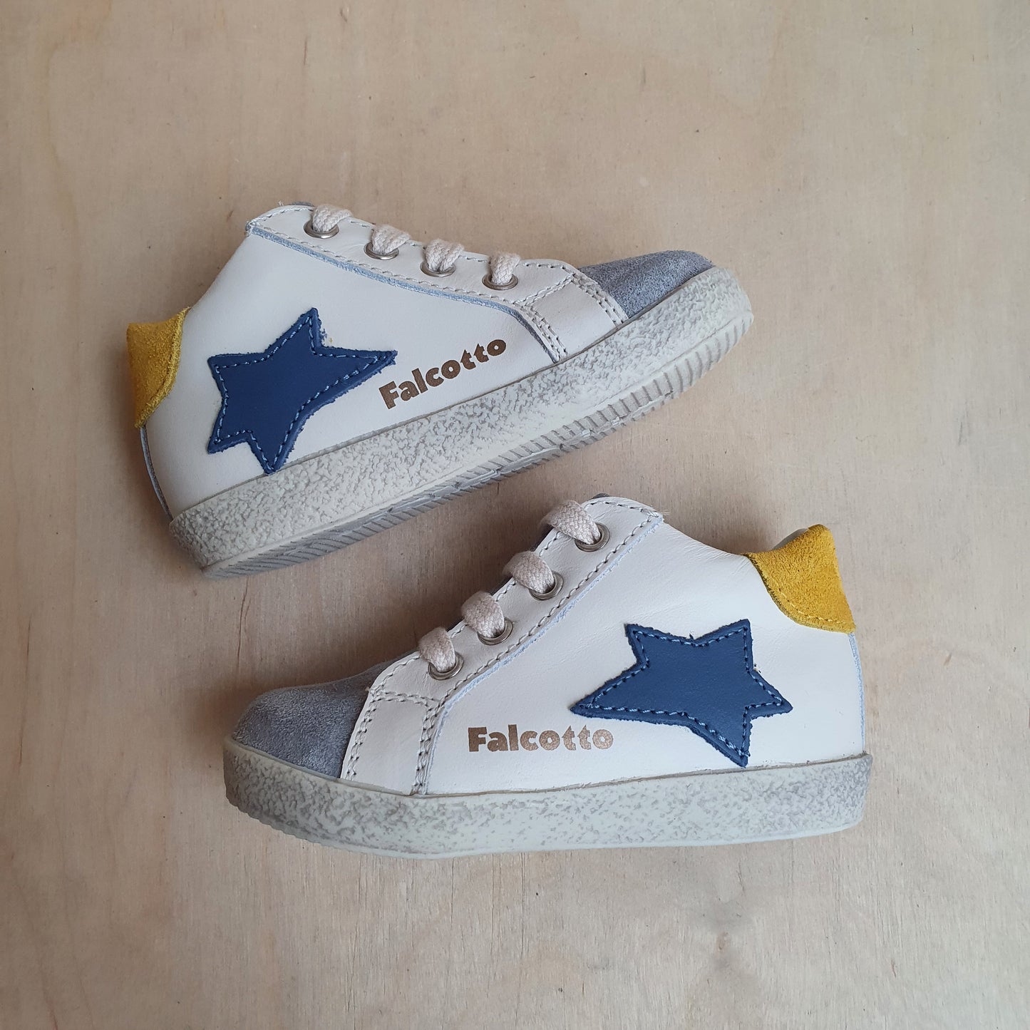 FALCOTTO - stapsneaker alnoite - grey milk yellow