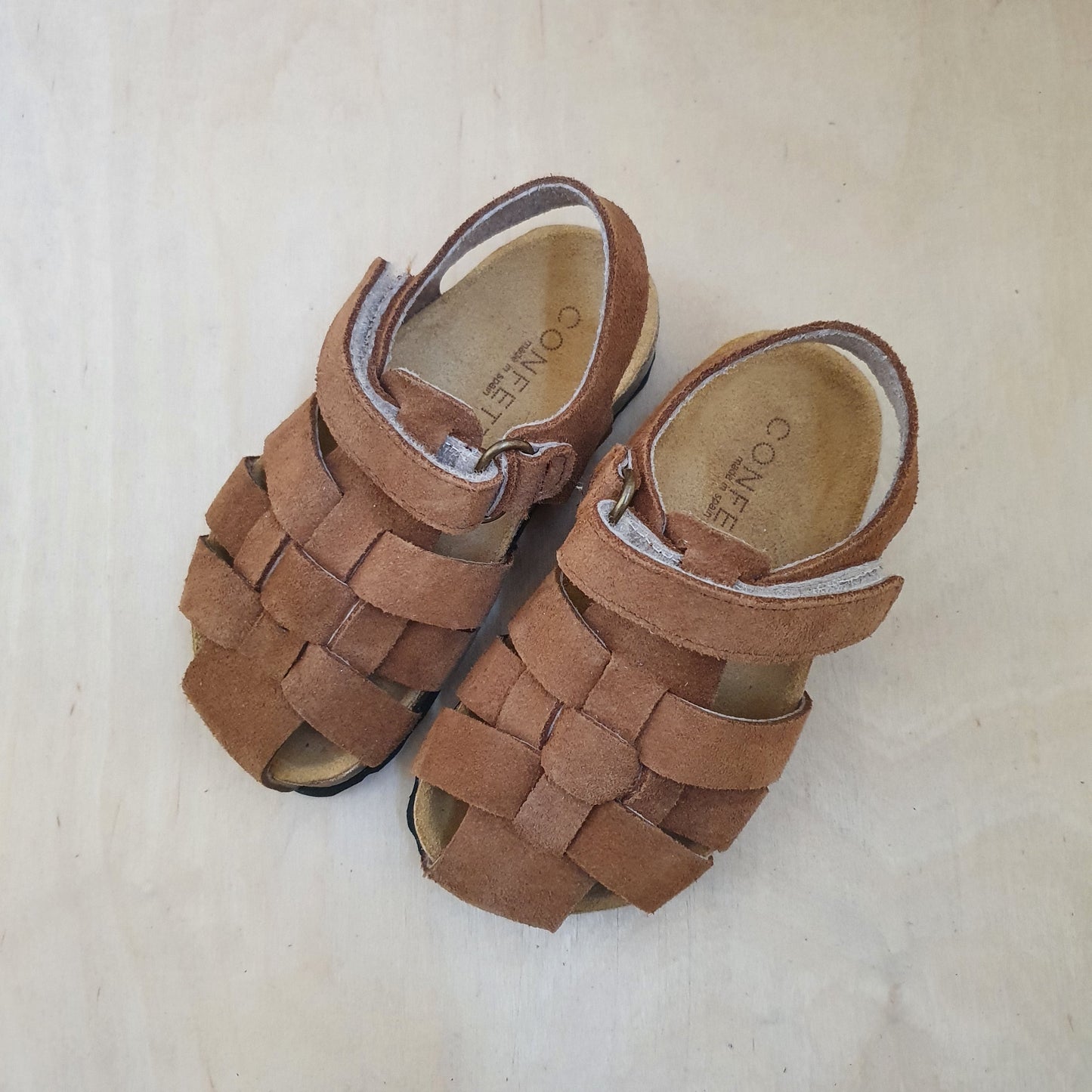 CONFETTI - sandaal bio - suede bruin