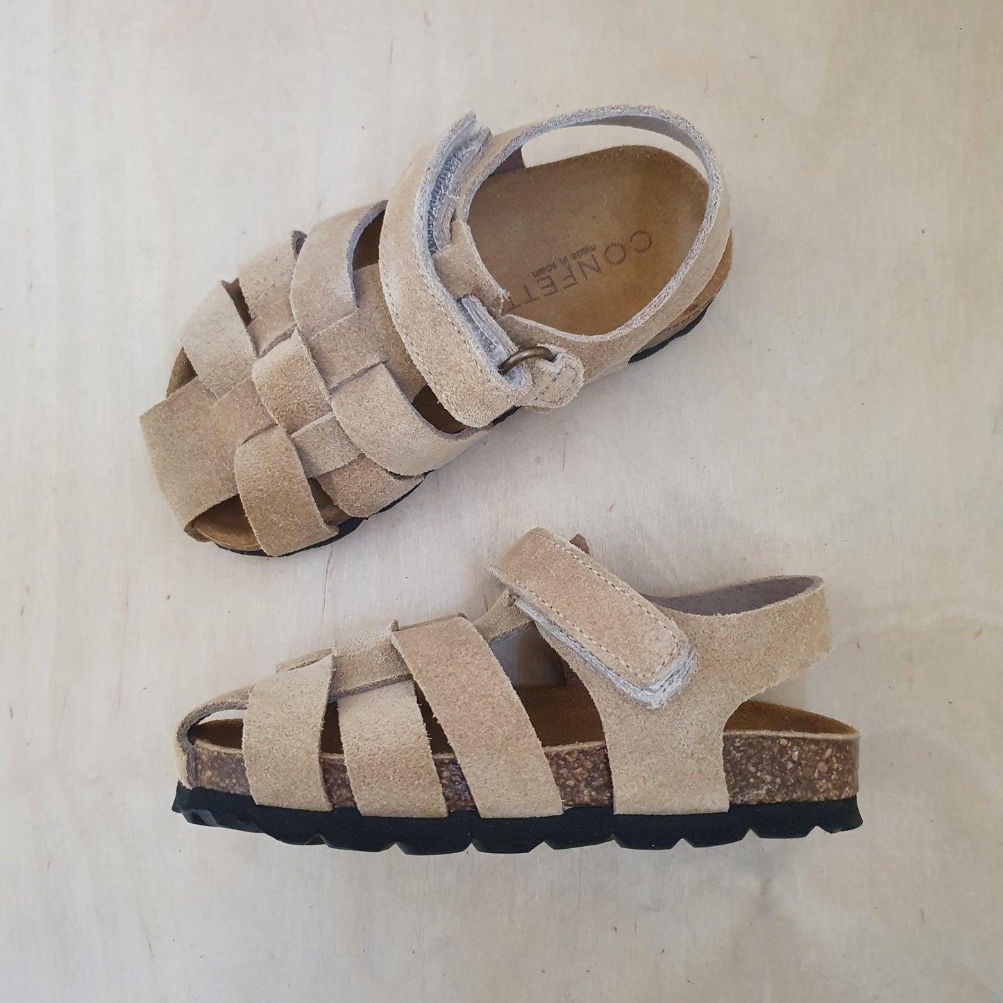 CONFETTI - sandaal bio - suede taupe