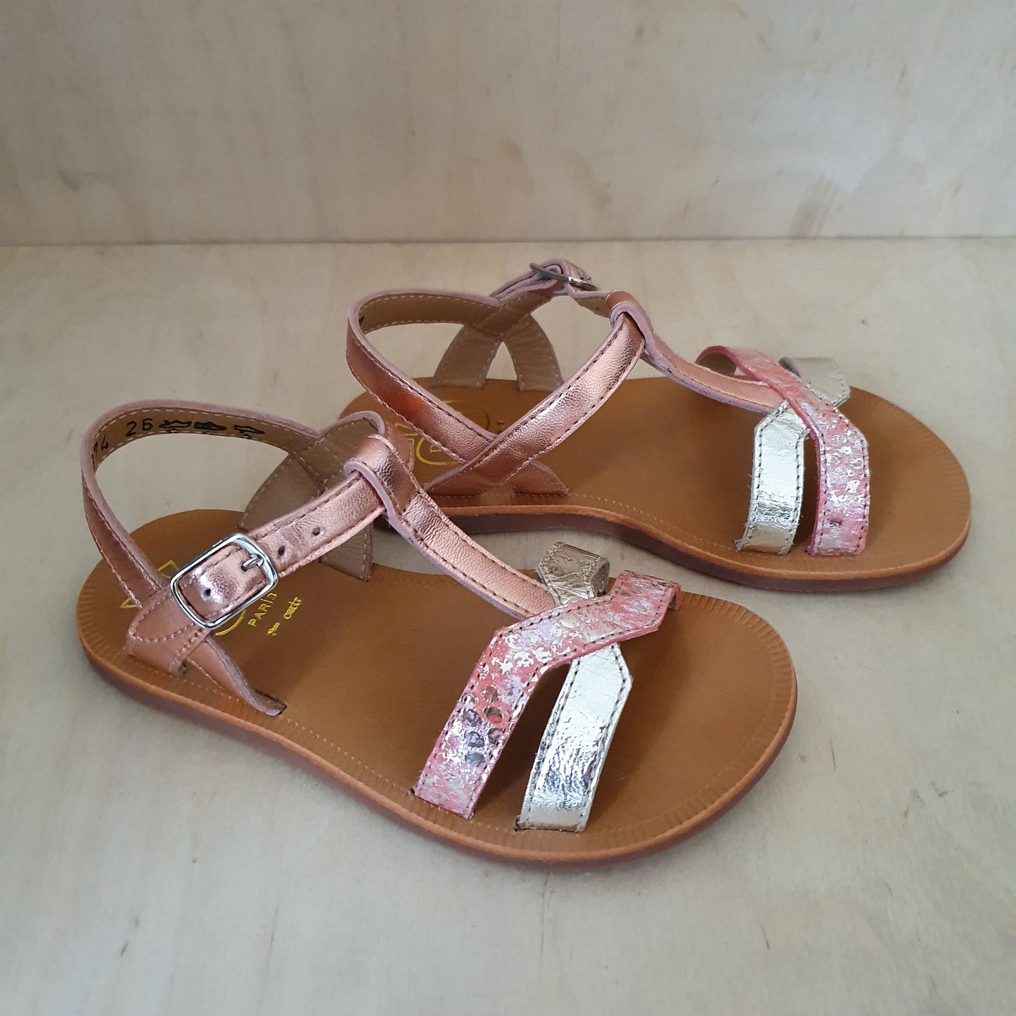 POM D'API - sandaal plagette salome tek - laminato terracotta