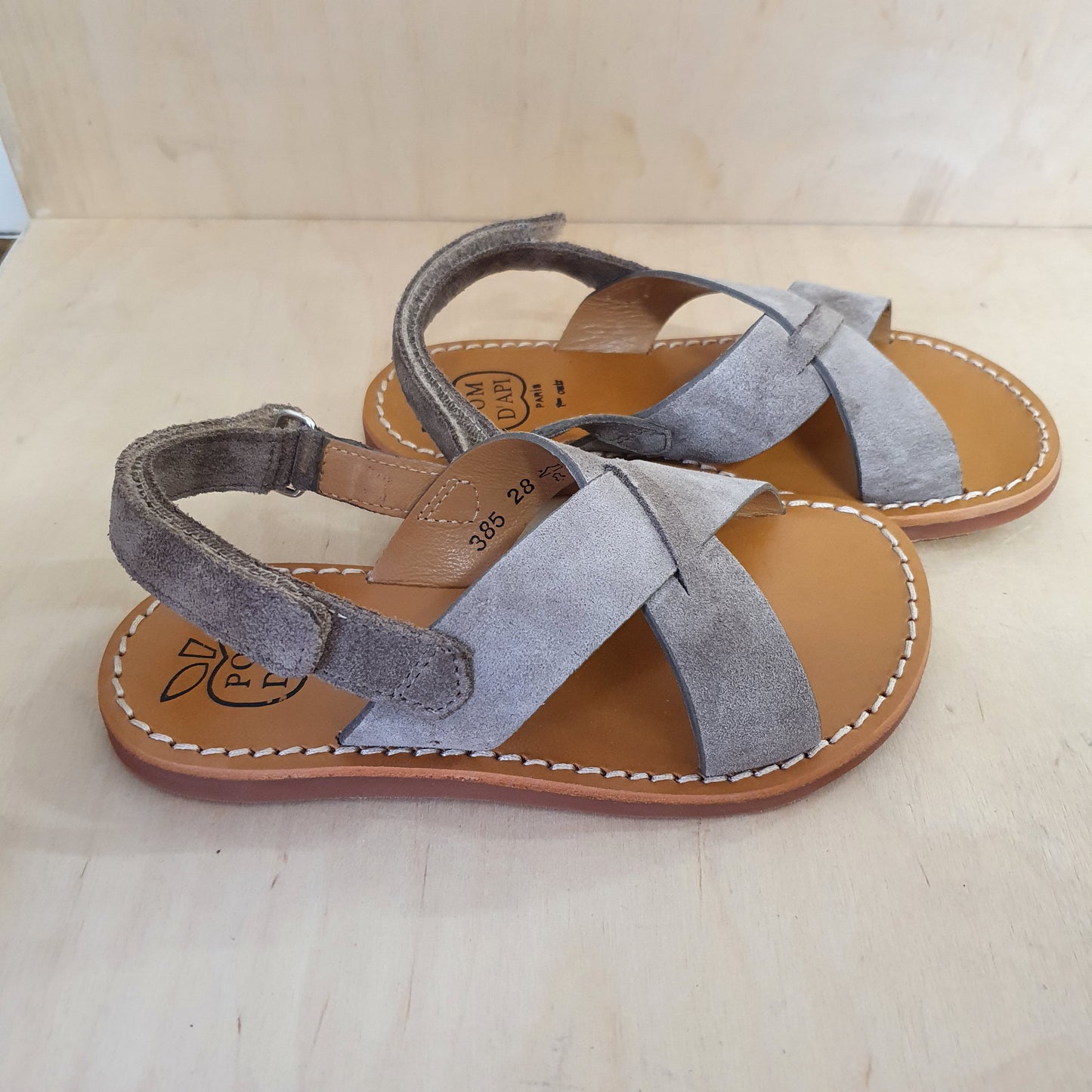 POM D'API - sandaal plage stitch cross - velours iron