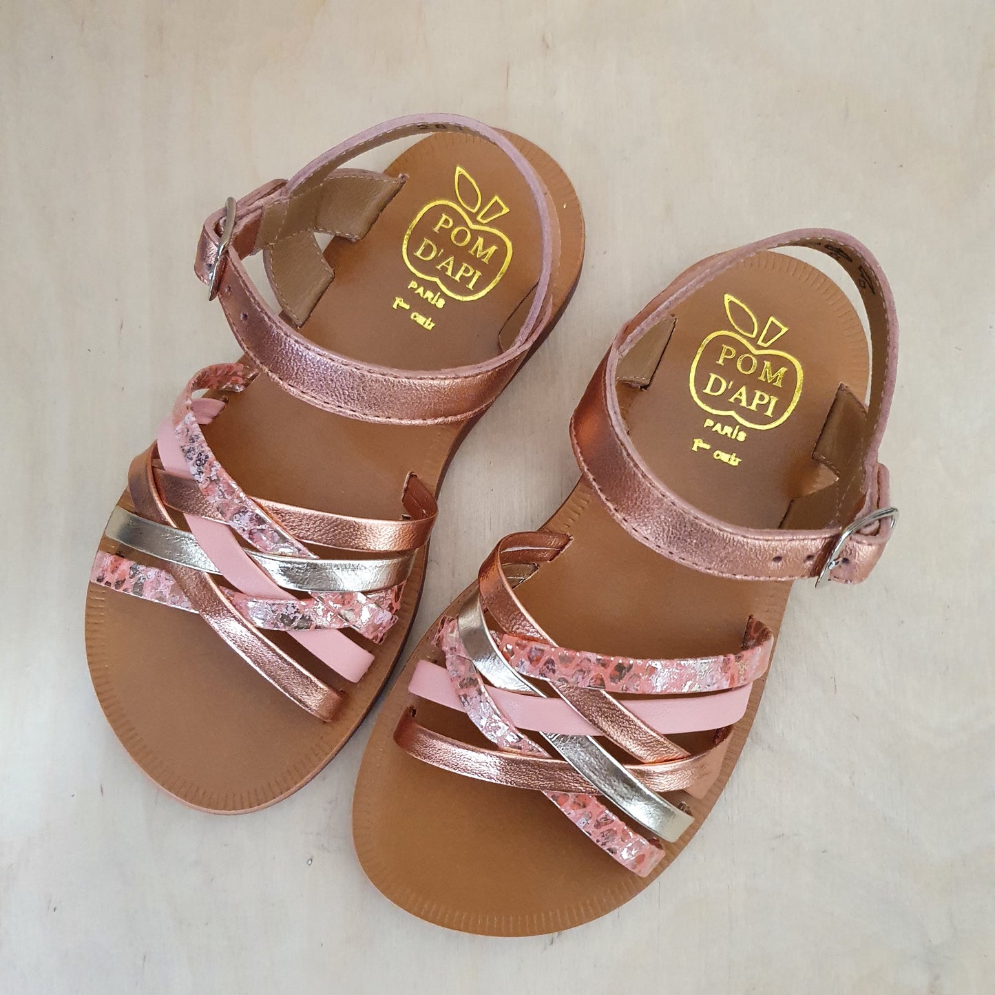 POM D'API - sandaal plagette lux - terracotta multi