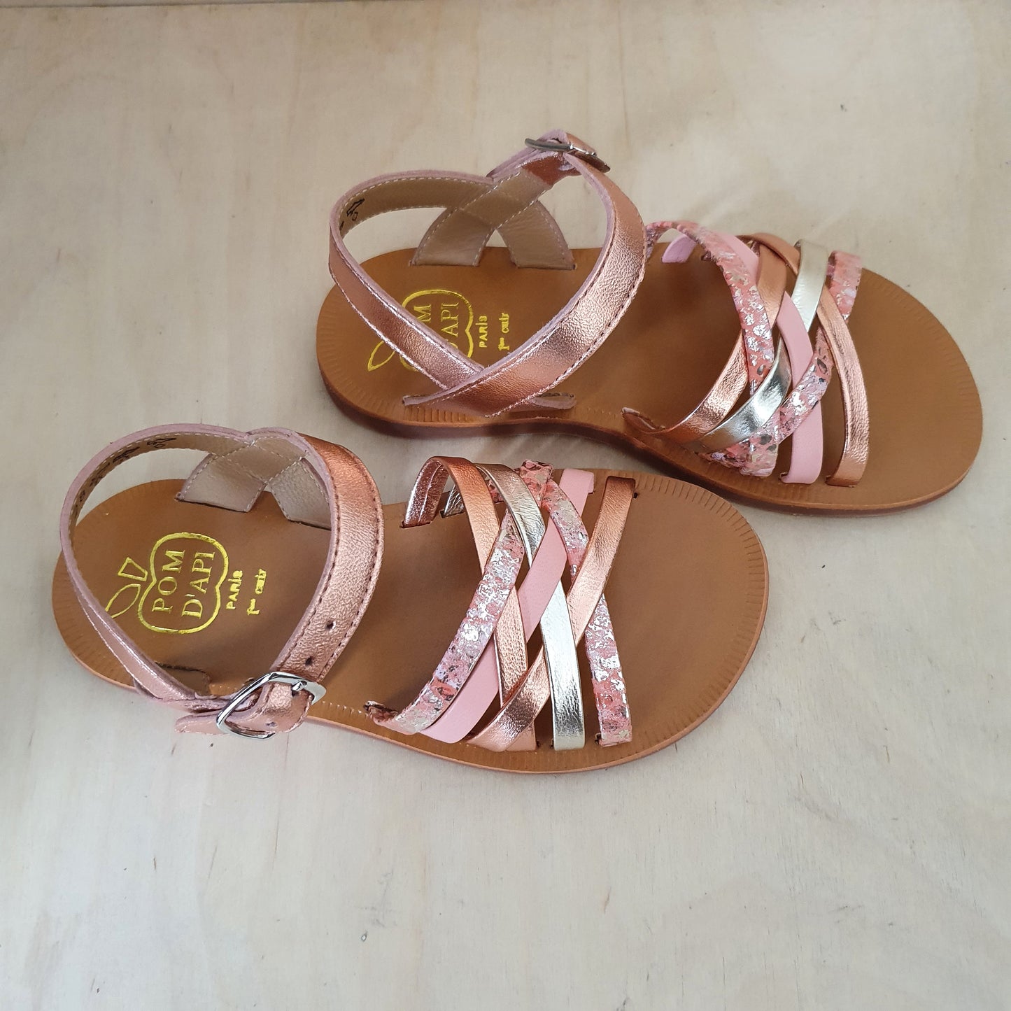 POM D'API - sandaal plagette lux - terracotta multi