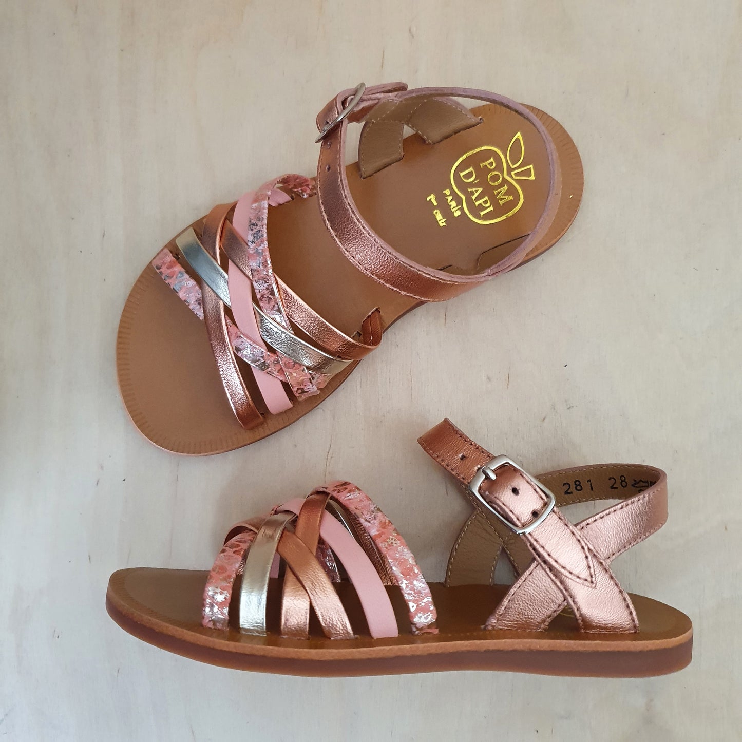 POM D'API - sandaal plagette lux - terracotta multi