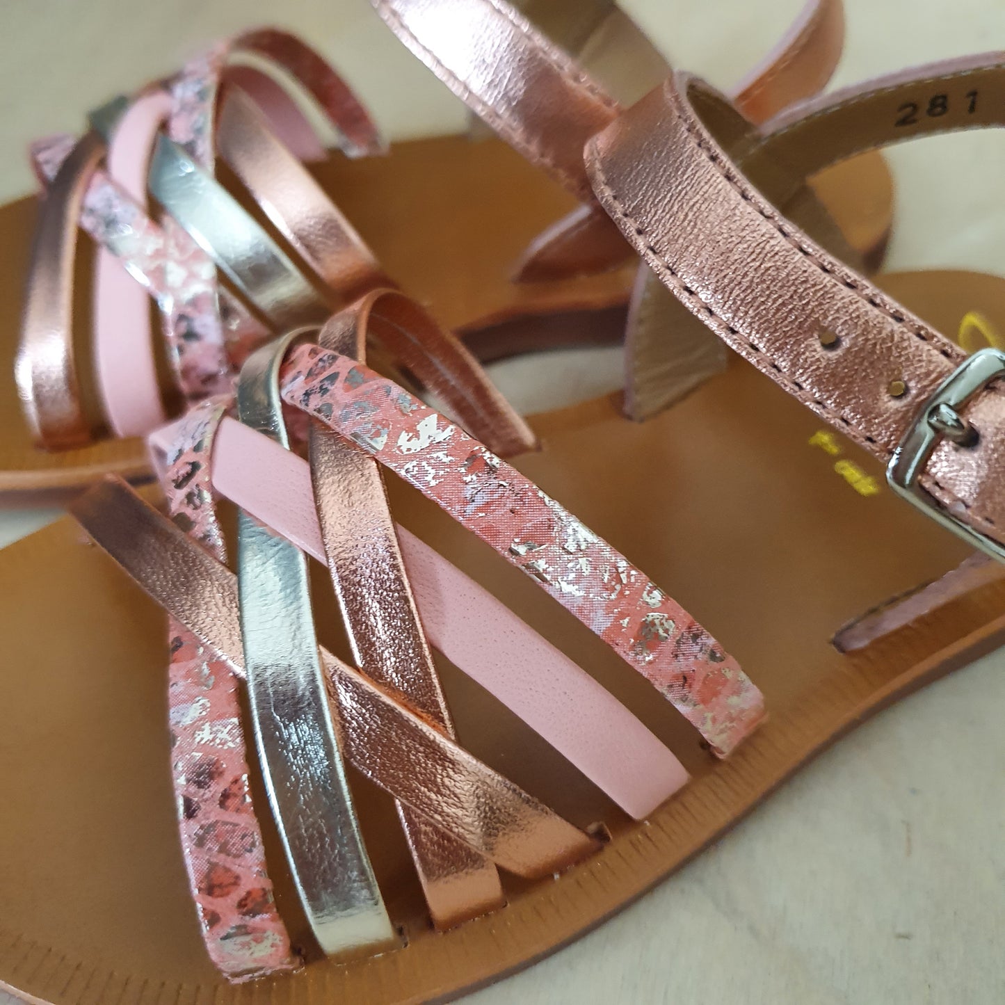 POM D'API - sandaal plagette lux - terracotta multi