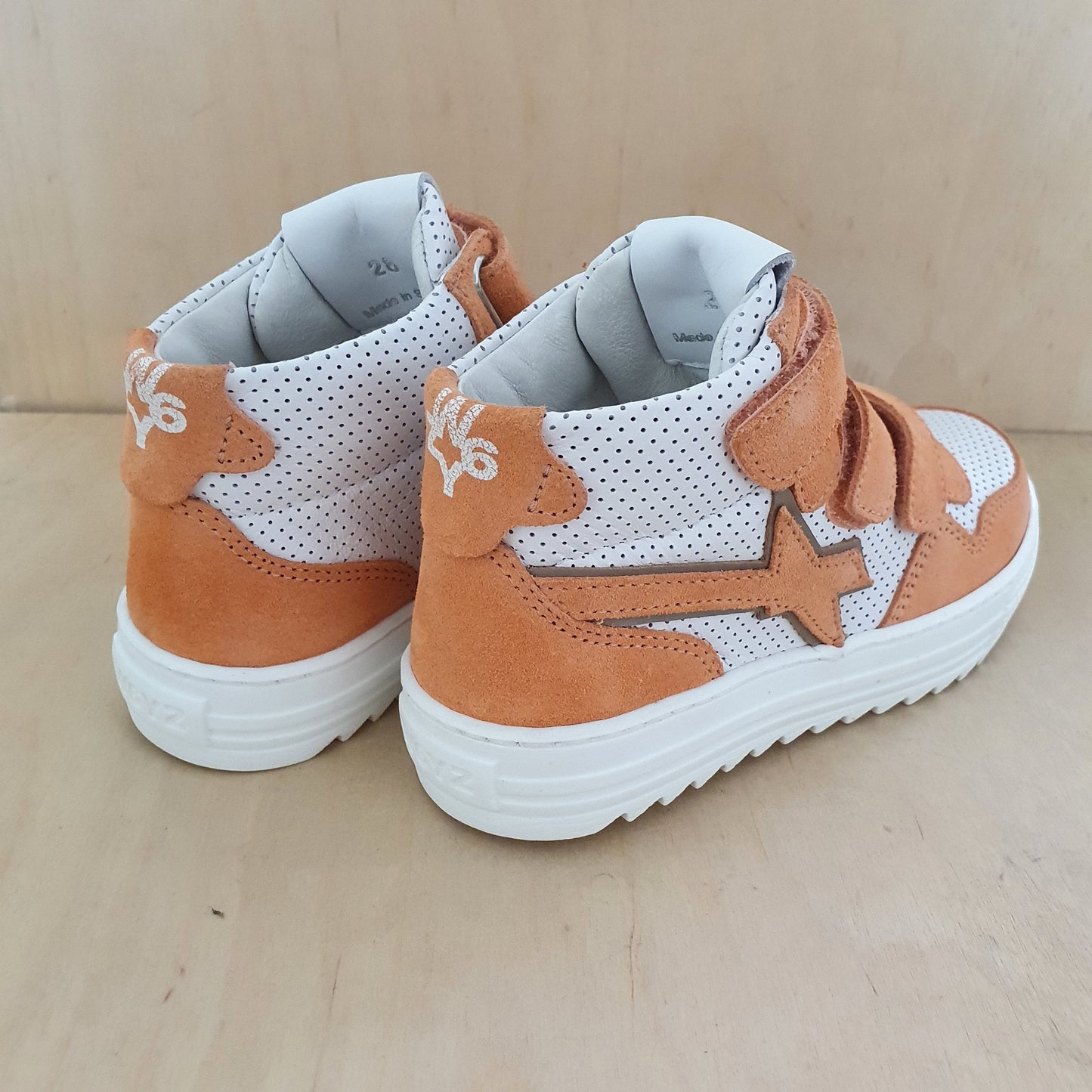 W6YZ - hightop sneaker velcro - salmon white