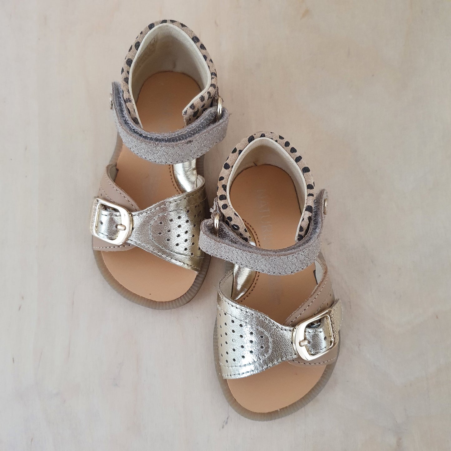 stapsandaal jead - sand platinum nut/print