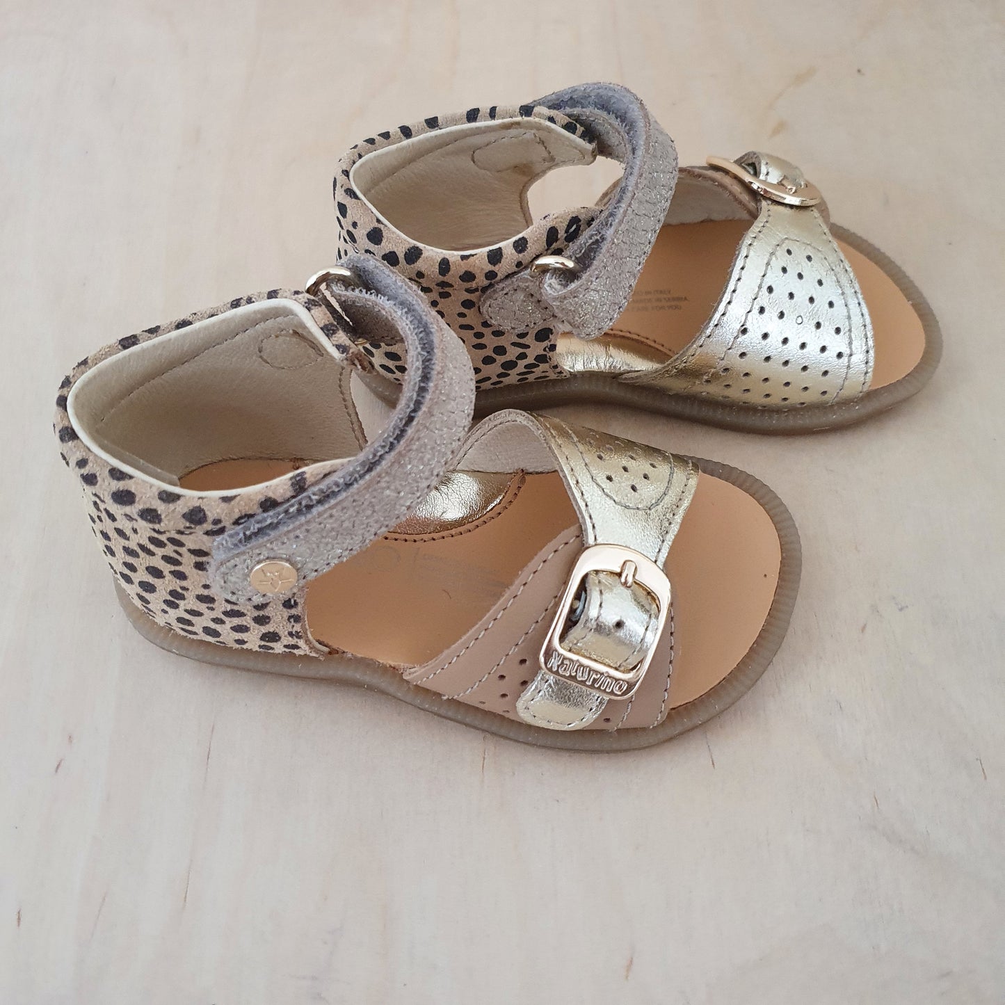 stapsandaal jead - sand platinum nut/print