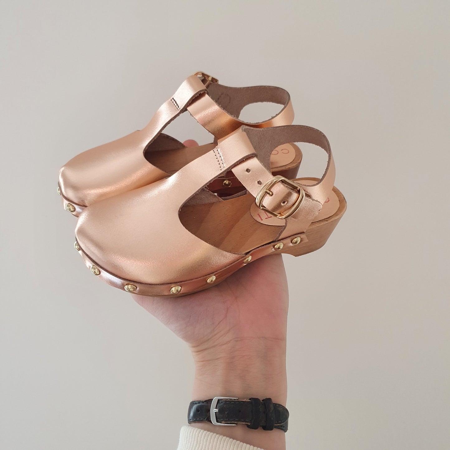 klompjes met gesp - rosé