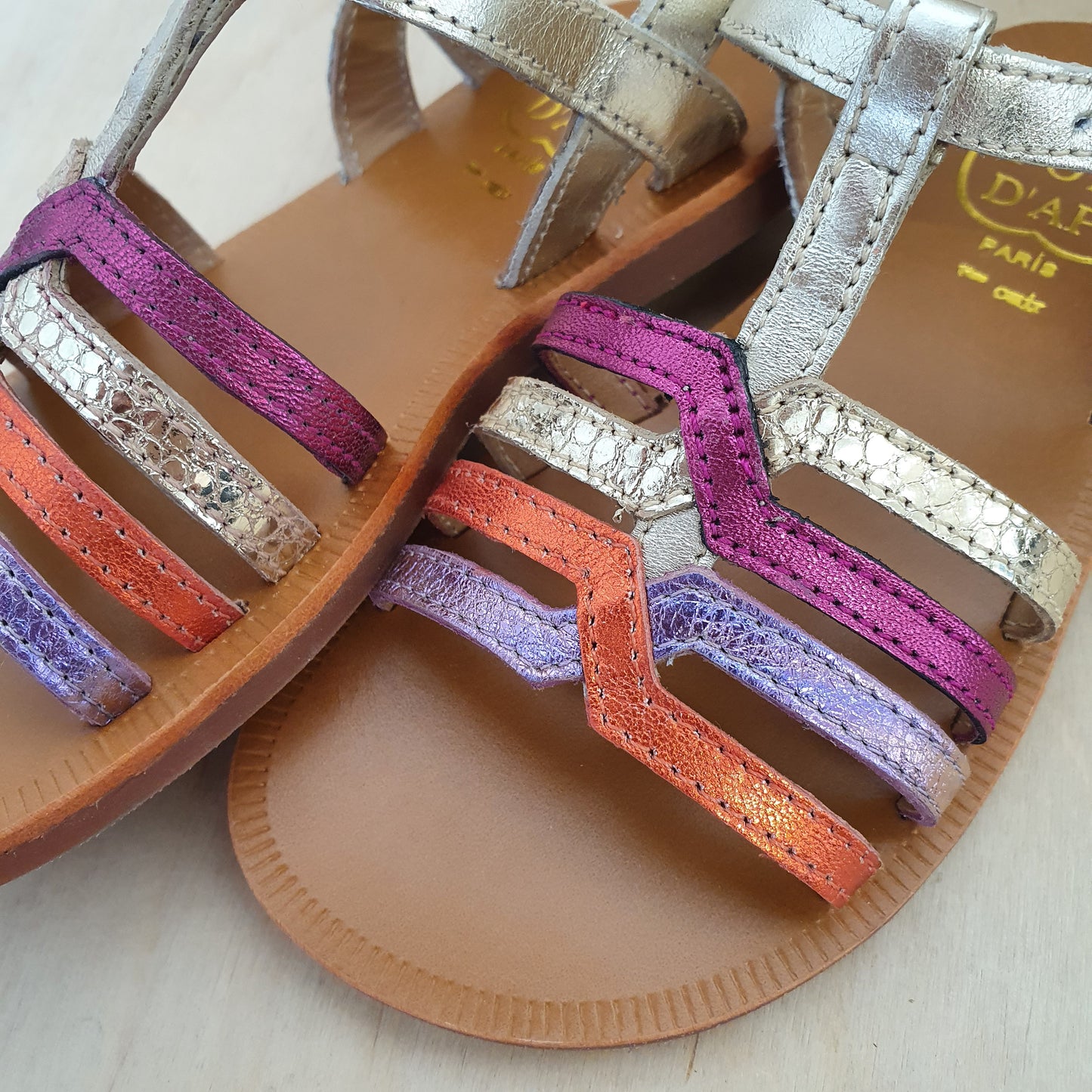 POM D'API - sandaal plagette new salome - laminato platine/multi