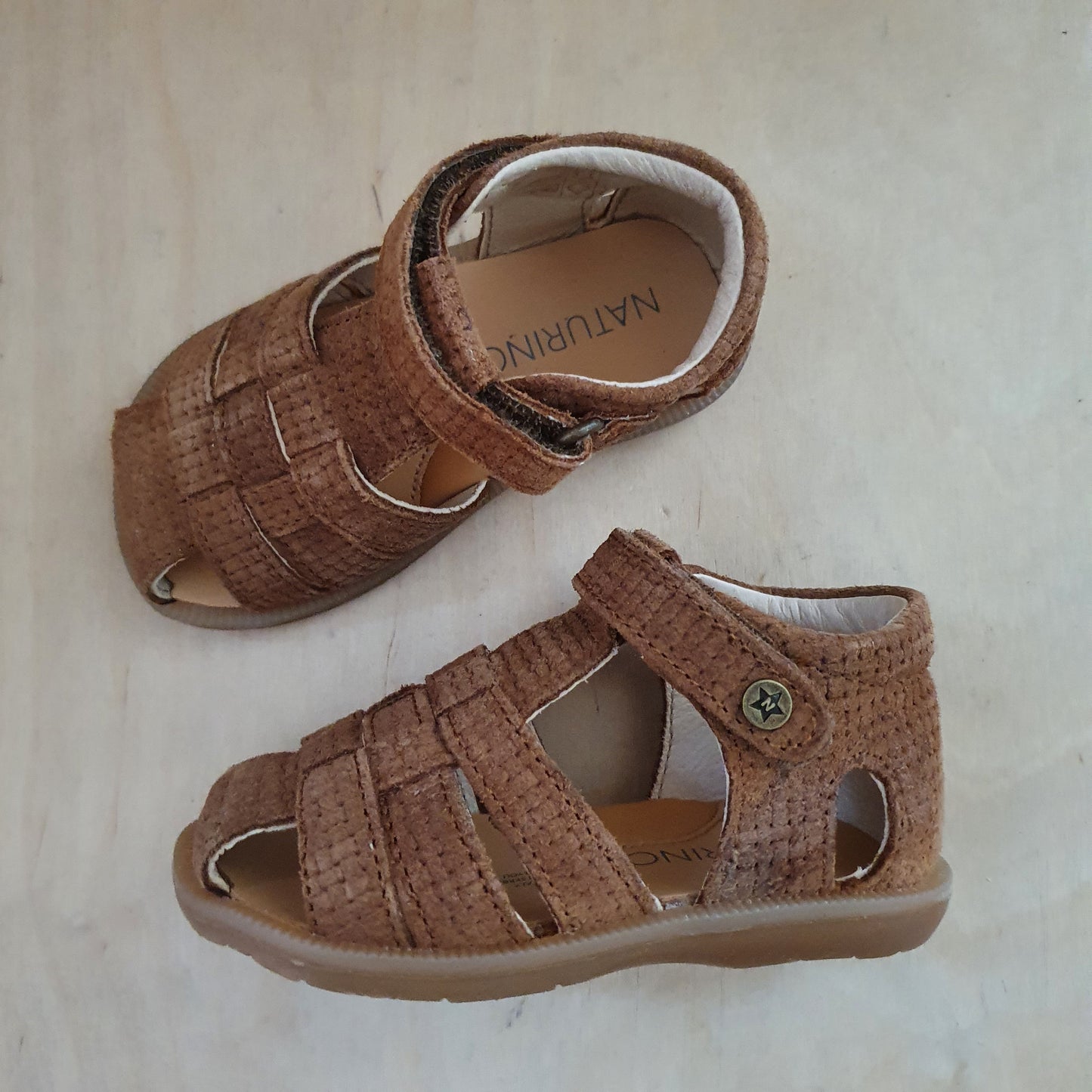 NATURINO - stapsandaal zaffiro - woven brown