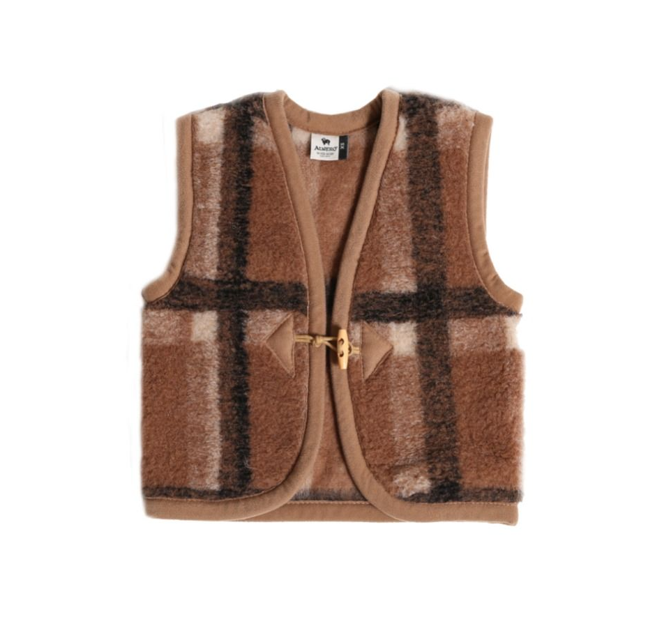 ALWERO - kids bodywarmer krata - bruin