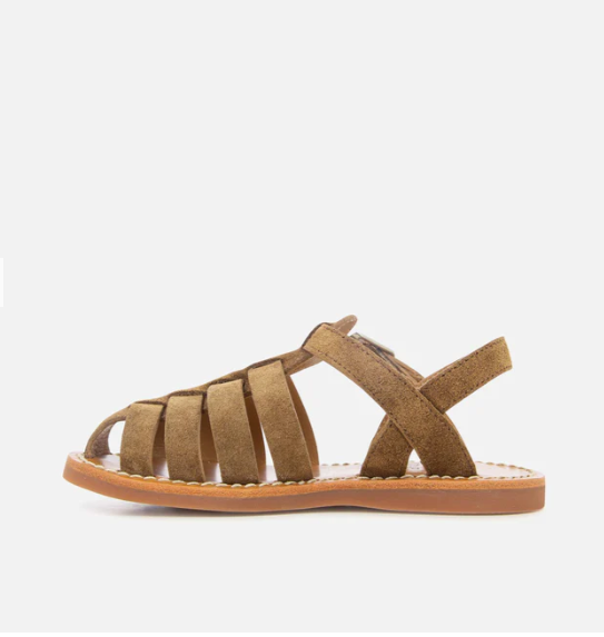 sandaal plage stitch dad - velours camel