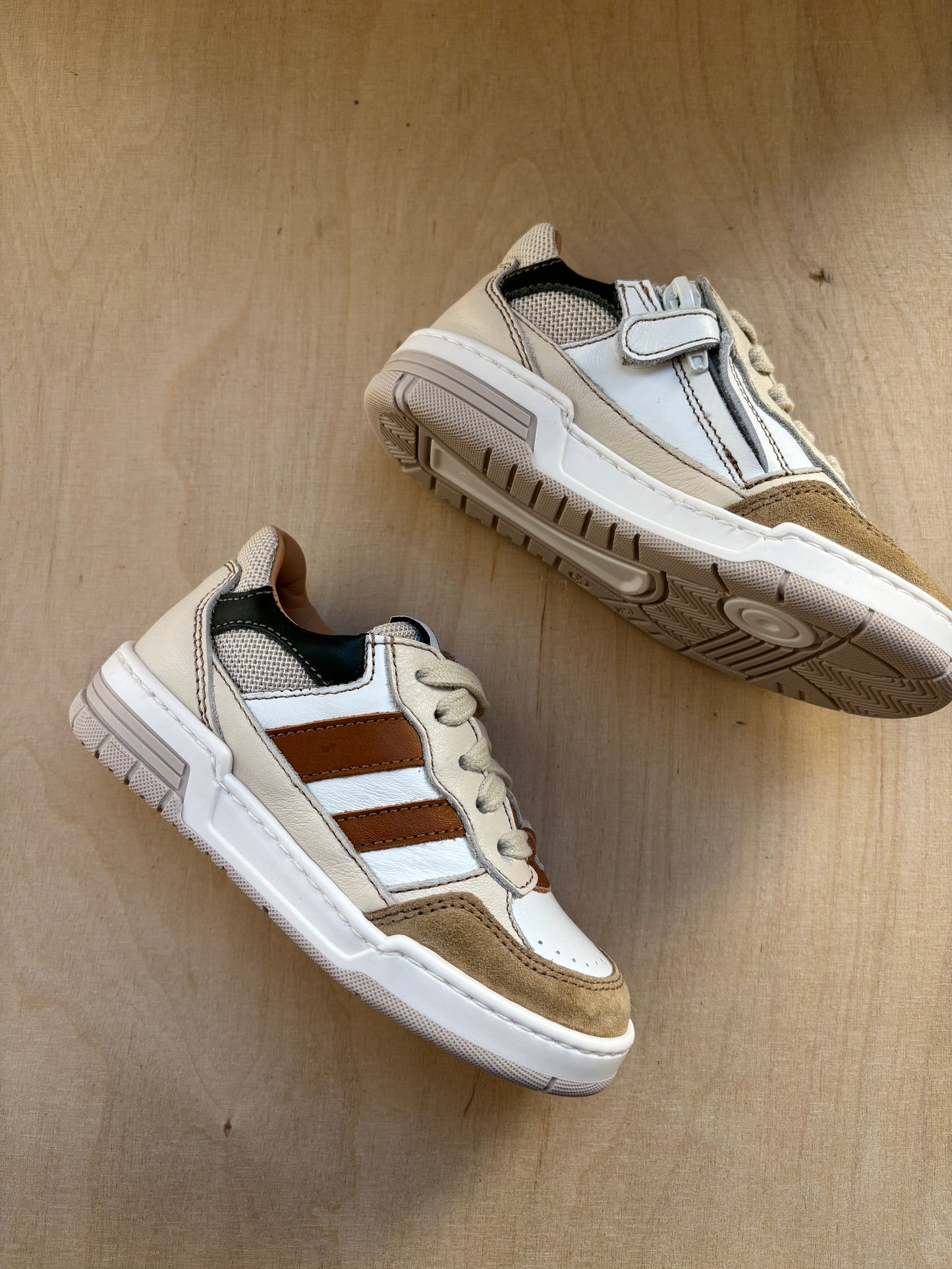 Ocra george sneaker bruin - groen - beige