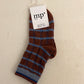 kous bordeaux geruit blauw - merino wol - 10-79241-37