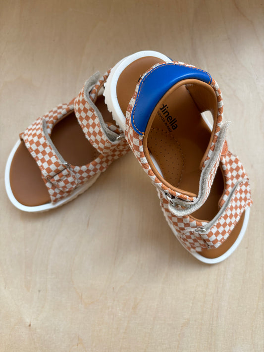 Rondinalla sandaal velcro bruin met blauw details