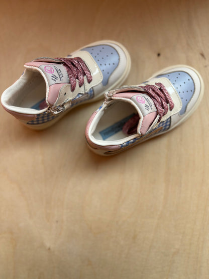 Rondinella eerste sneaker blauwe ruitjes