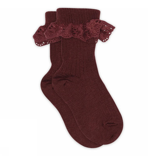 MP Denmark lea socks - lace - wine red