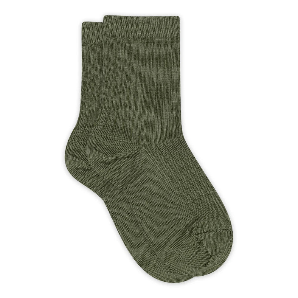 MP Denmark wool rib socks olivine
