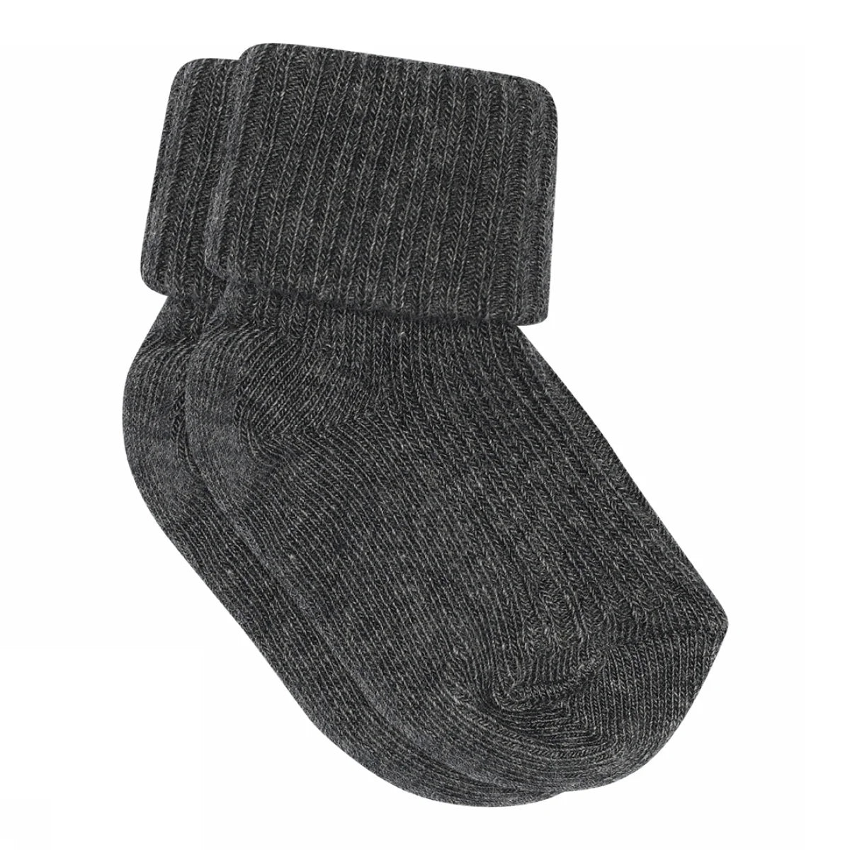 MP Denmark cotton rib baby socks dark grey melange