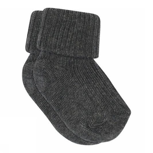 MP Denmark cotton rib baby socks dark grey melange