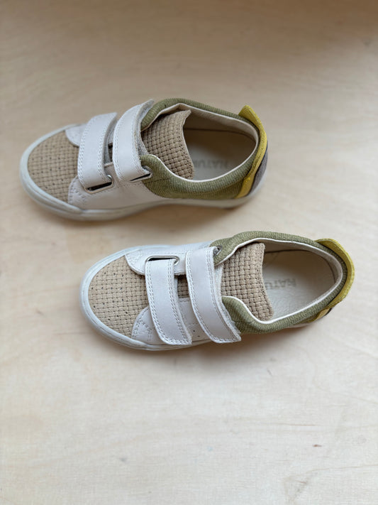 Naturino sneaker suede sand milk stone woven