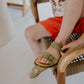 sandaal lou - oliva groen suede