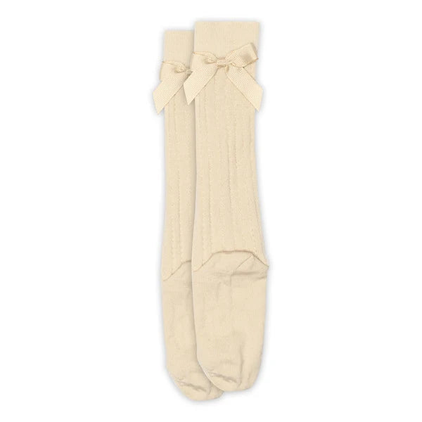 MP denmark vita knee socks - bow brown ecru