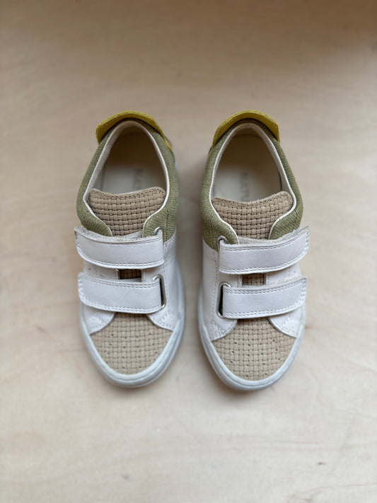 Naturino sneaker suede sand milk stone woven