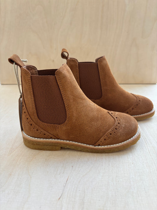 Angulus - chelsea boot lace pattern - cognac