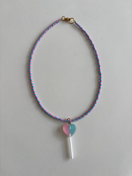 Kinderketting lolly blauw roze