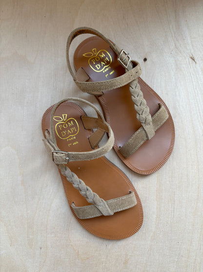 Pom d'api sandaal plagette antik - velours avana