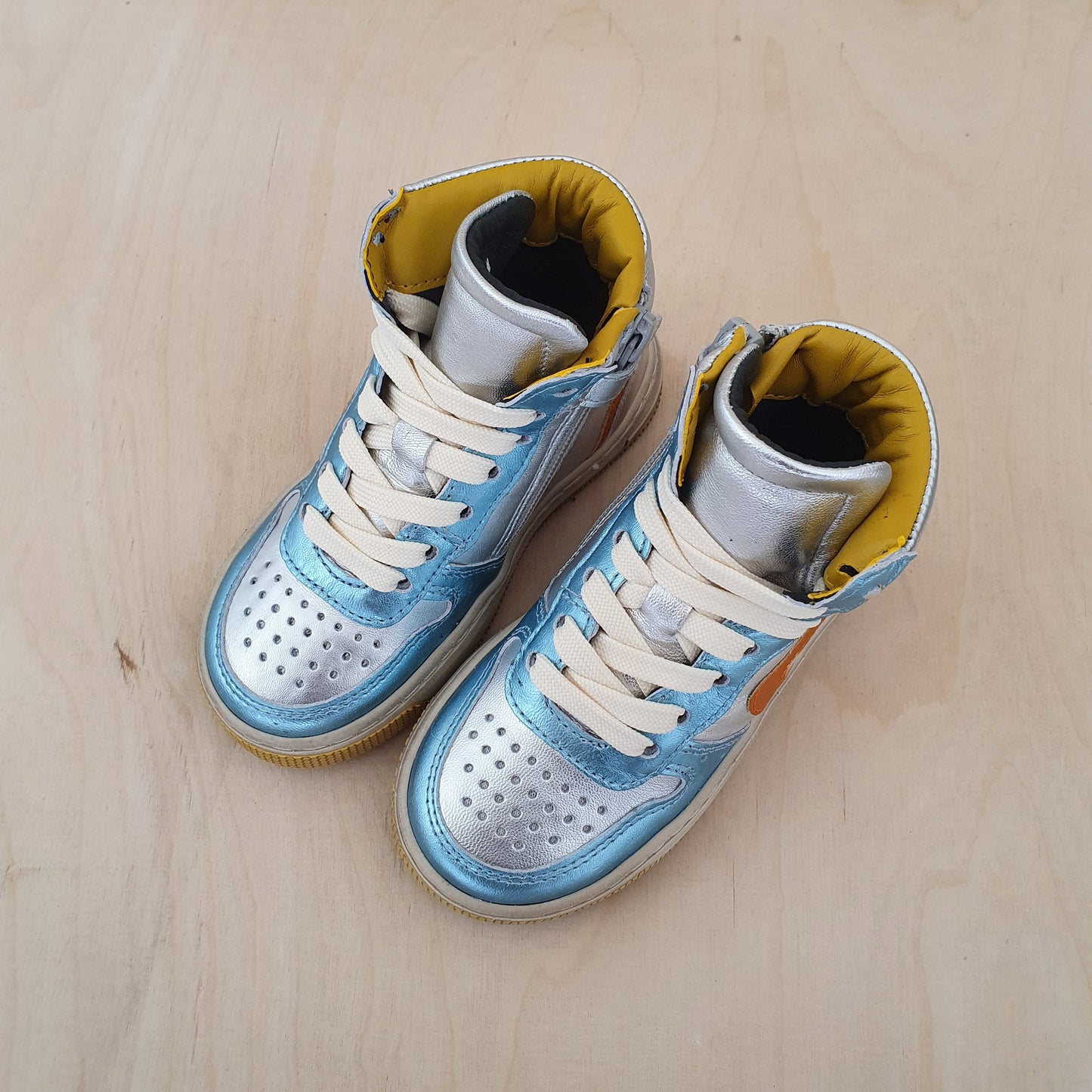 HIP - hightop sneaker - zilver, blauw, oranje