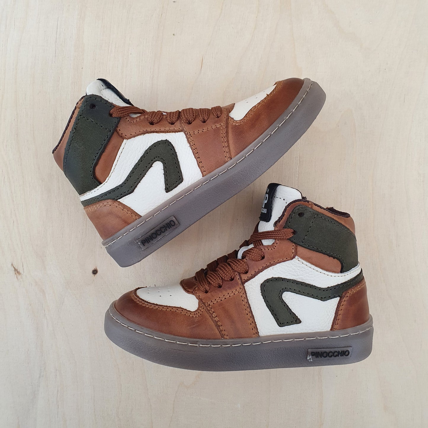 HIP - hightop sneaker - bruin / groen
