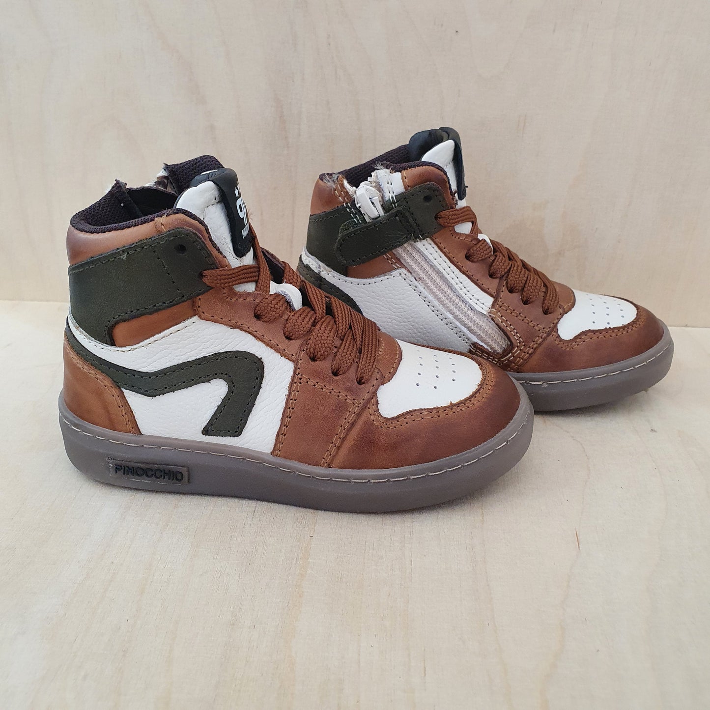 HIP - hightop sneaker - bruin / groen