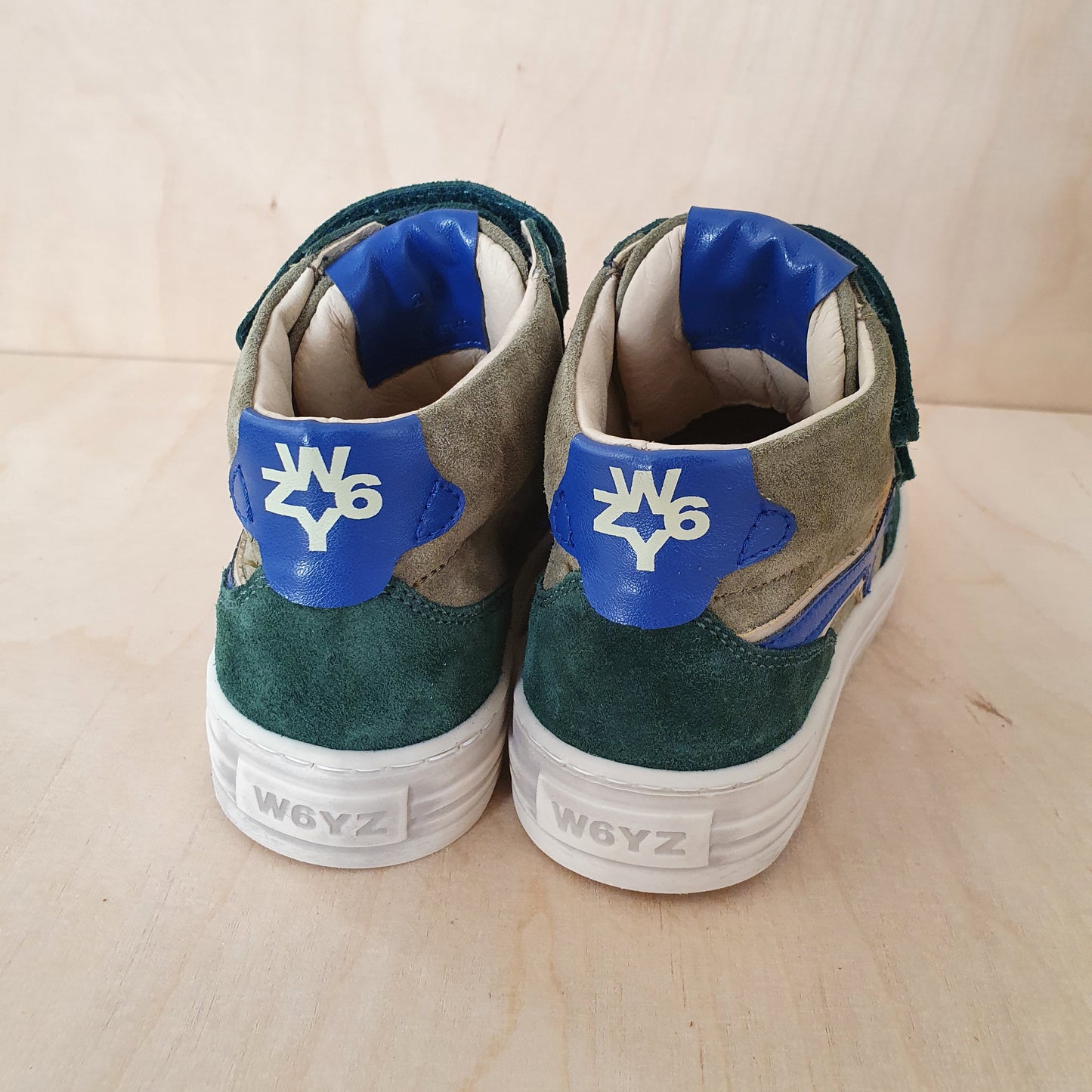W6YZ - hightop sneaker velcro - groen, blauw
