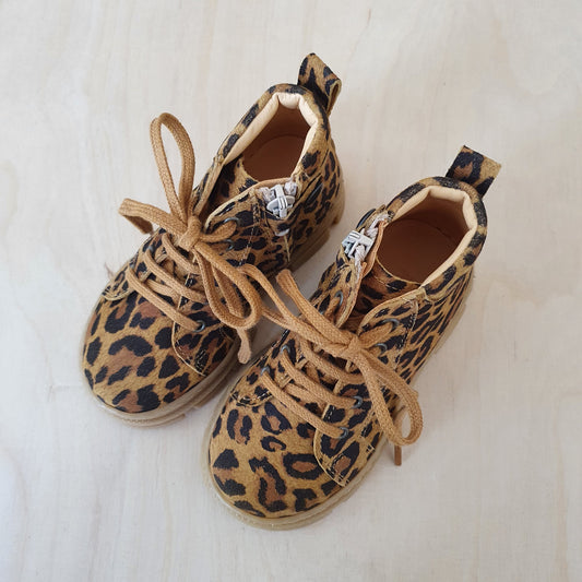 ANGULUS - mid cut sneaker - beige leopard