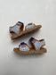 sandaal velcro - ruitjes blauw