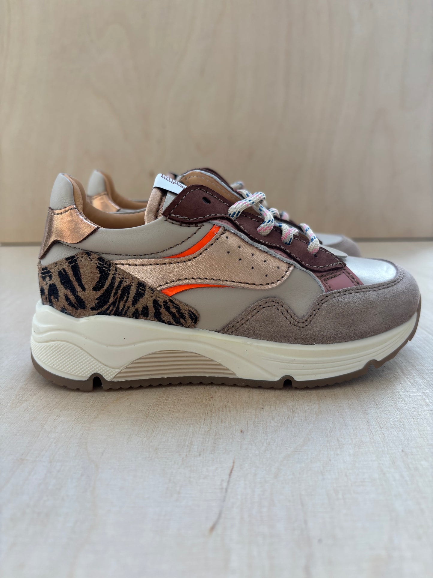 Ocra runner beige bruin leopard
