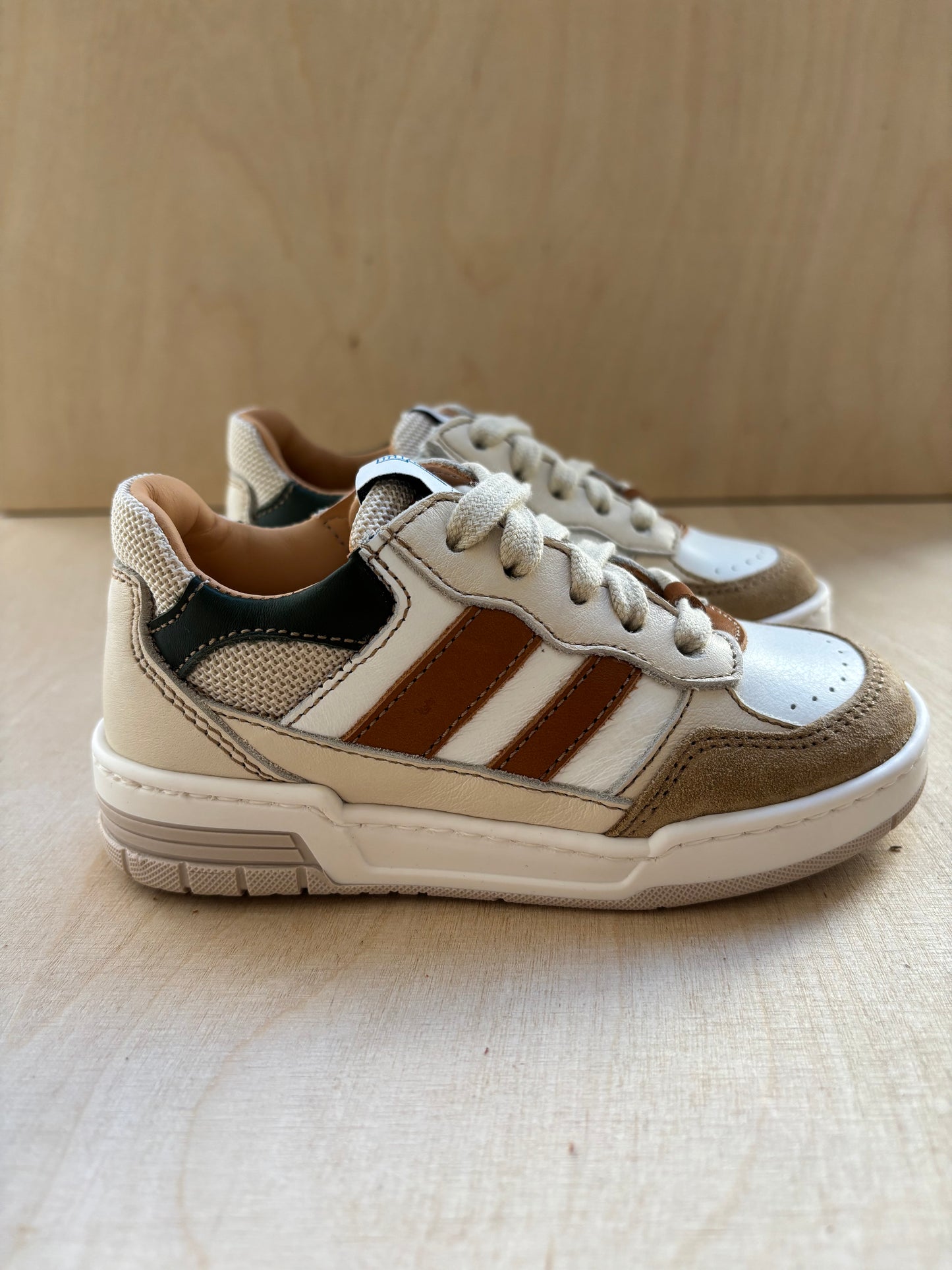 Ocra george sneaker bruin - groen - beige